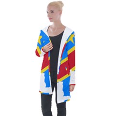 Democratic Republic Of The Congo Flag Longline Hooded Cardigan by Sapixe