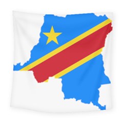 Democratic Republic Of The Congo Flag Square Tapestry (large) by Sapixe