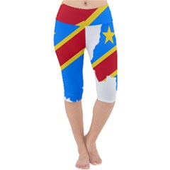 Democratic Republic Of The Congo Flag Lightweight Velour Cropped Yoga Leggings by Sapixe