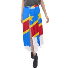 Democratic Republic Of The Congo Flag Velour Split Maxi Skirt