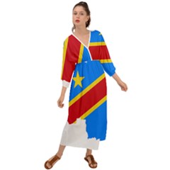 Democratic Republic Of The Congo Flag Grecian Style  Maxi Dress by Sapixe