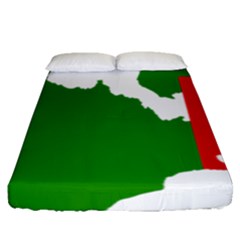 Zambia Flag Map Geography Outline Fitted Sheet (queen Size) by Sapixe