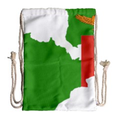 Zambia Flag Map Geography Outline Drawstring Bag (large) by Sapixe