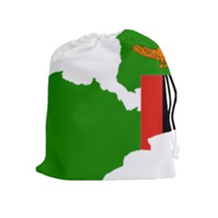 Zambia Flag Map Geography Outline Drawstring Pouch (xl) by Sapixe