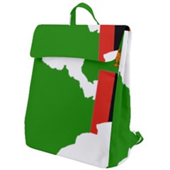 Zambia Flag Map Geography Outline Flap Top Backpack by Sapixe