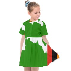 Zambia Flag Map Geography Outline Kids  Sailor Dress by Sapixe