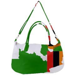 Zambia Flag Map Geography Outline Removal Strap Handbag by Sapixe