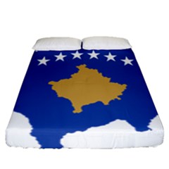 Kosovo Country Europe Flag Borders Fitted Sheet (queen Size)