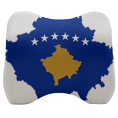 Kosovo Country Europe Flag Borders Velour Head Support Cushion by Sapixe