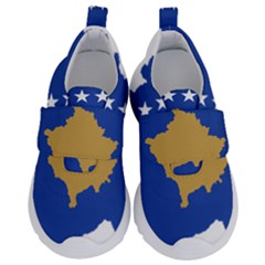 Kosovo Country Europe Flag Borders Kids  Velcro No Lace Shoes by Sapixe