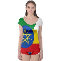 Ethiopia Flag Map Geography Boyleg Leotard  by Sapixe