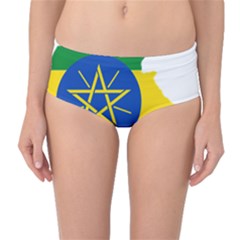 Ethiopia Flag Map Geography Mid-waist Bikini Bottoms by Sapixe