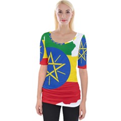 Ethiopia Flag Map Geography Wide Neckline Tee