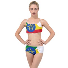 Ethiopia Flag Map Geography Layered Top Bikini Set