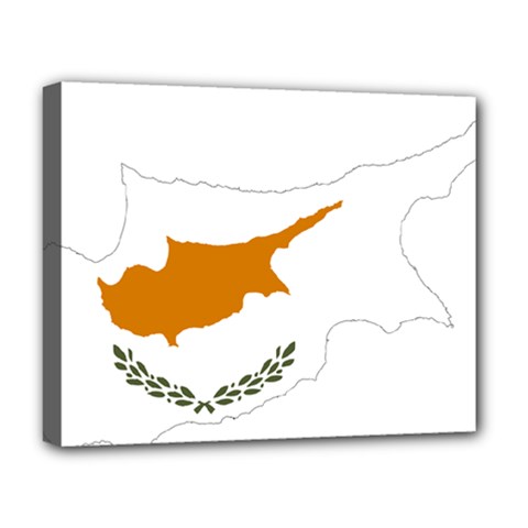 Cyprus Country Europe Flag Borders Deluxe Canvas 20  X 16  (stretched) by Sapixe