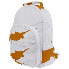 Cyprus Country Europe Flag Borders Rounded Multi Pocket Backpack by Sapixe