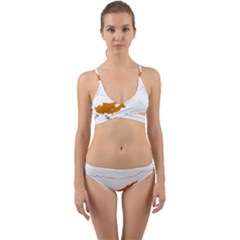 Cyprus Country Europe Flag Borders Wrap Around Bikini Set by Sapixe