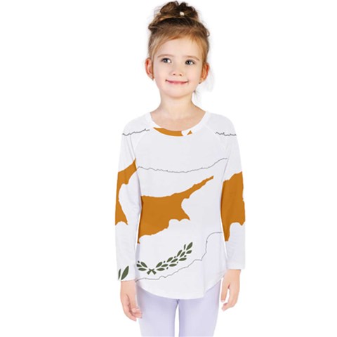 Cyprus Country Europe Flag Borders Kids  Long Sleeve Tee by Sapixe