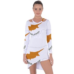 Cyprus Country Europe Flag Borders Asymmetric Cut-out Shift Dress by Sapixe