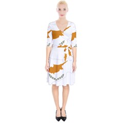 Cyprus Country Europe Flag Borders Wrap Up Cocktail Dress by Sapixe