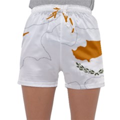 Cyprus Country Europe Flag Borders Sleepwear Shorts by Sapixe