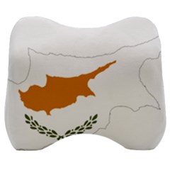 Cyprus Country Europe Flag Borders Velour Head Support Cushion by Sapixe