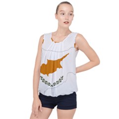 Cyprus Country Europe Flag Borders Bubble Hem Chiffon Tank Top by Sapixe