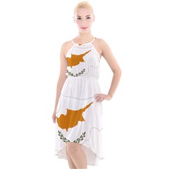 Cyprus Country Europe Flag Borders High-low Halter Chiffon Dress  by Sapixe