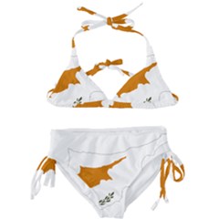 Cyprus Country Europe Flag Borders Kids  Classic Bikini Set by Sapixe