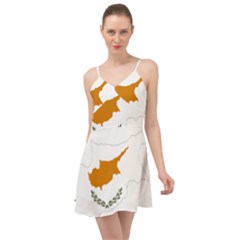 Cyprus Country Europe Flag Borders Summer Time Chiffon Dress