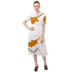 Cyprus Country Europe Flag Borders Keyhole Neckline Chiffon Dress