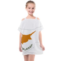 Cyprus Country Europe Flag Borders Kids  One Piece Chiffon Dress by Sapixe