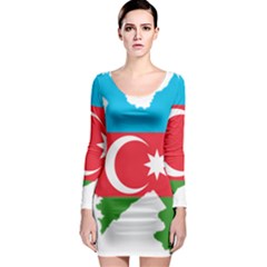 Borders Country Flag Geography Map Long Sleeve Bodycon Dress by Sapixe