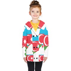 Borders Country Flag Geography Map Kids  Double Breasted Button Coat by Sapixe