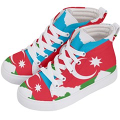 Borders Country Flag Geography Map Kids  Hi-top Skate Sneakers by Sapixe