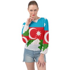 Borders Country Flag Geography Map Banded Bottom Chiffon Top