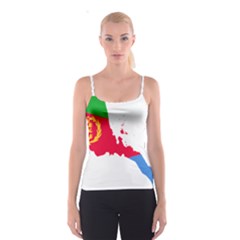 Eritrea Flag Map Geography Outline Spaghetti Strap Top by Sapixe