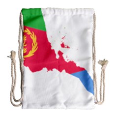 Eritrea Flag Map Geography Outline Drawstring Bag (large) by Sapixe