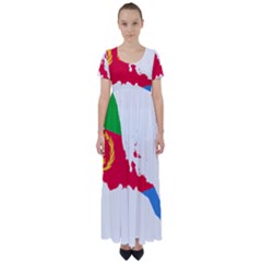 Eritrea Flag Map Geography Outline High Waist Short Sleeve Maxi Dress by Sapixe