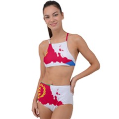 Eritrea Flag Map Geography Outline High Waist Tankini Set by Sapixe