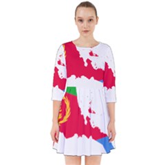 Eritrea Flag Map Geography Outline Smock Dress by Sapixe