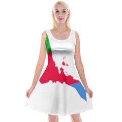 Eritrea Flag Map Geography Outline Reversible Velvet Sleeveless Dress by Sapixe