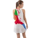 Eritrea Flag Map Geography Outline Halter Tie Back Chiffon Dress View2