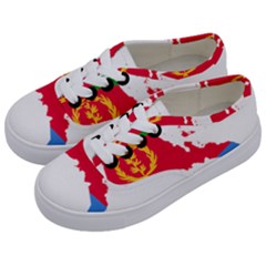 Eritrea Flag Map Geography Outline Kids  Classic Low Top Sneakers by Sapixe