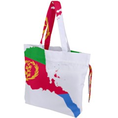 Eritrea Flag Map Geography Outline Drawstring Tote Bag by Sapixe