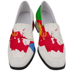 Eritrea Flag Map Geography Outline Women s Chunky Heel Loafers by Sapixe