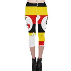 Uganda Flag Map Geography Outline Capri Leggings  by Sapixe