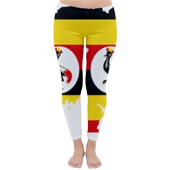 Uganda Flag Map Geography Outline Classic Winter Leggings by Sapixe