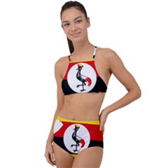 Uganda Flag Map Geography Outline High Waist Tankini Set by Sapixe