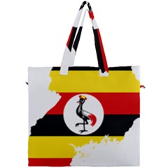 Uganda Flag Map Geography Outline Canvas Travel Bag by Sapixe